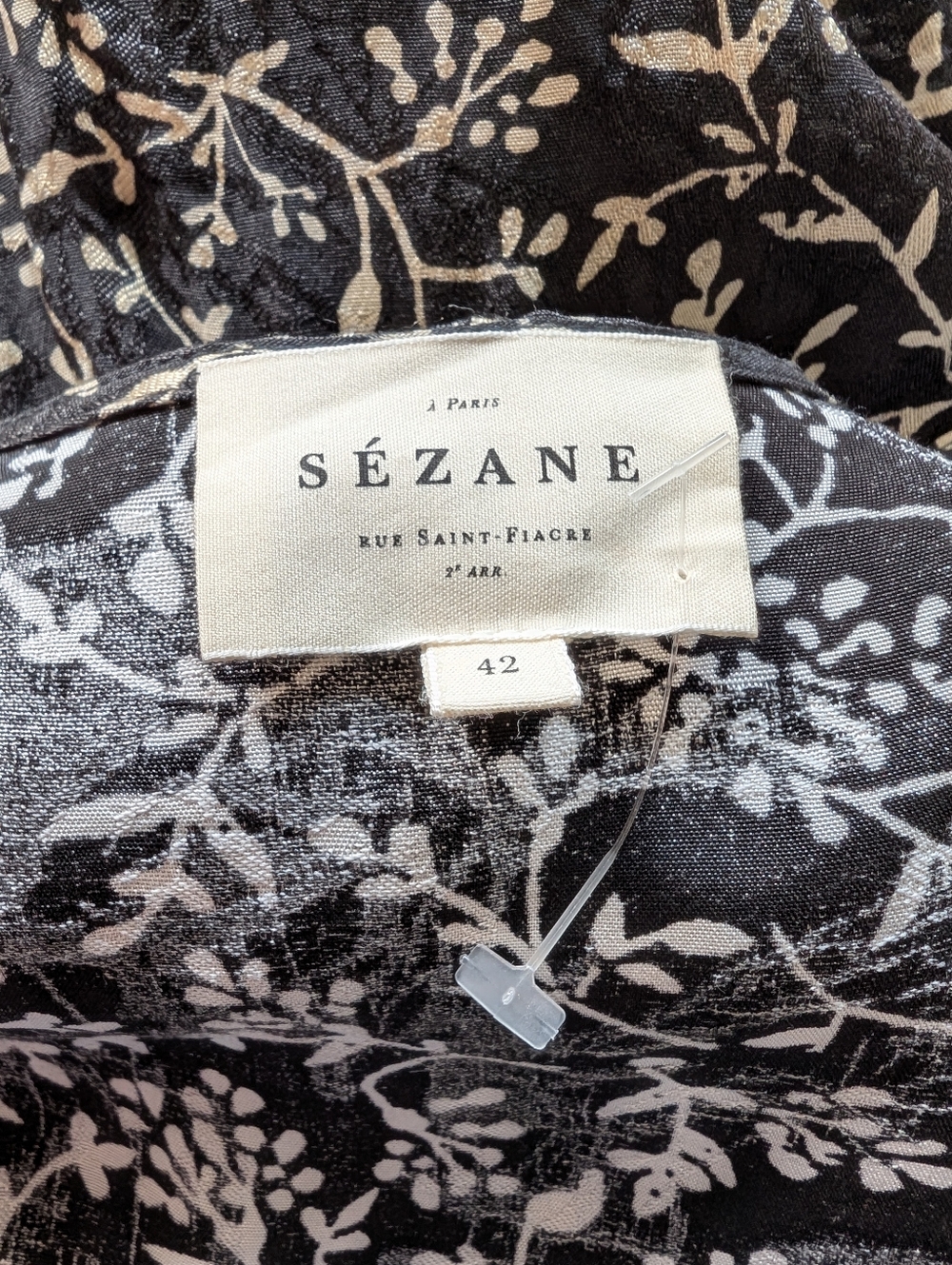 Sézane Victoriana Dress Midi Two Tone Black 42 XL 10 - Picture 12 of 16